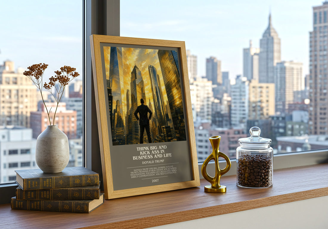 Think big and kick ass in business and life bookish print framed by window – literary home decor