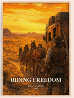 Riding Freedom watercolour book poster by Brian Selznick – framed literary art print