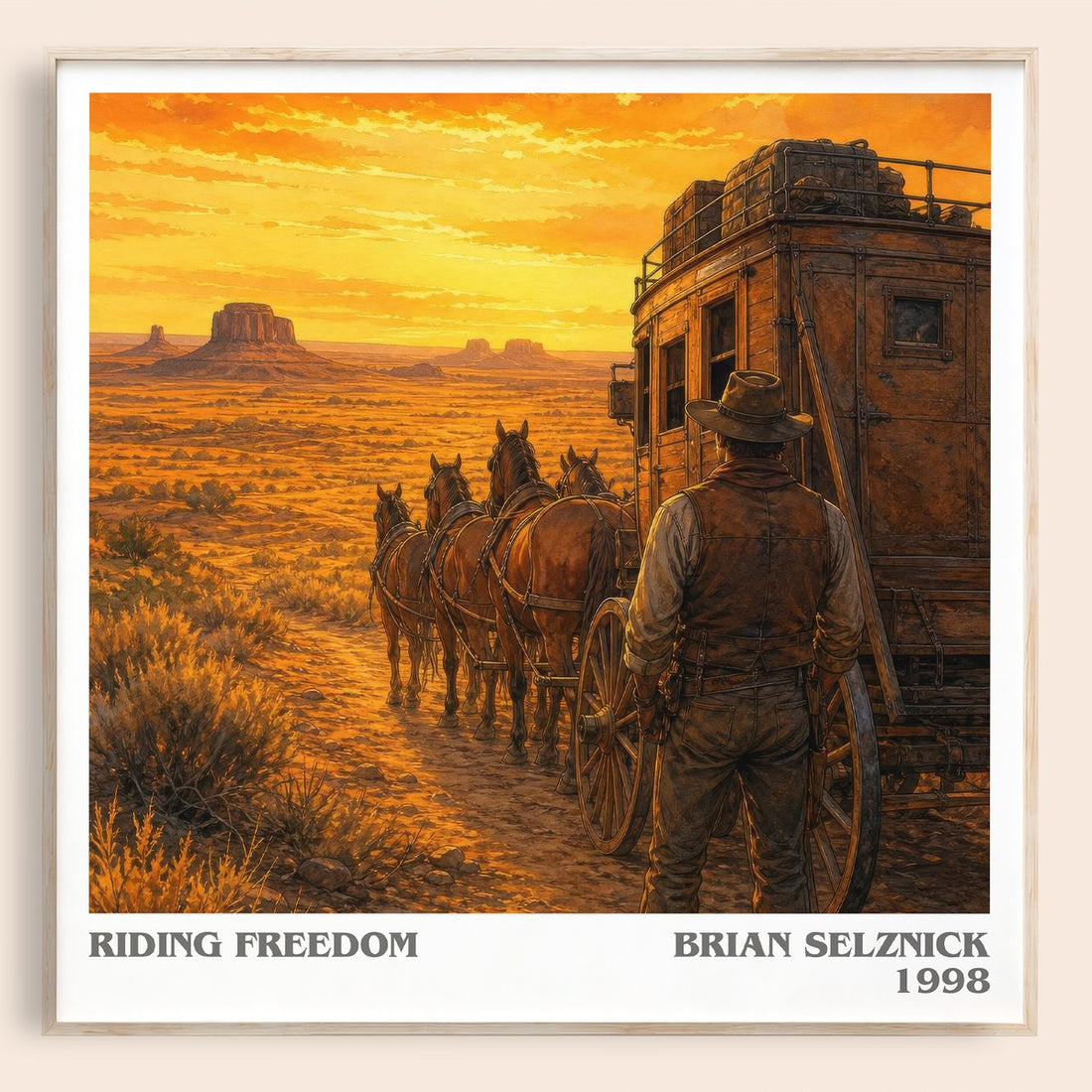 Riding Freedom literary book poster by Brian Selznick – framed literary art print
