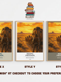 Riding Freedom book cover print in frame leaning in hallway – historical fiction wall art