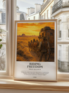 Riding Freedom bookish poster colour and style options – Brian Selznick book art
