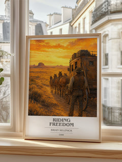 Riding Freedom book cover poster colour and style options – Brian Selznick book art