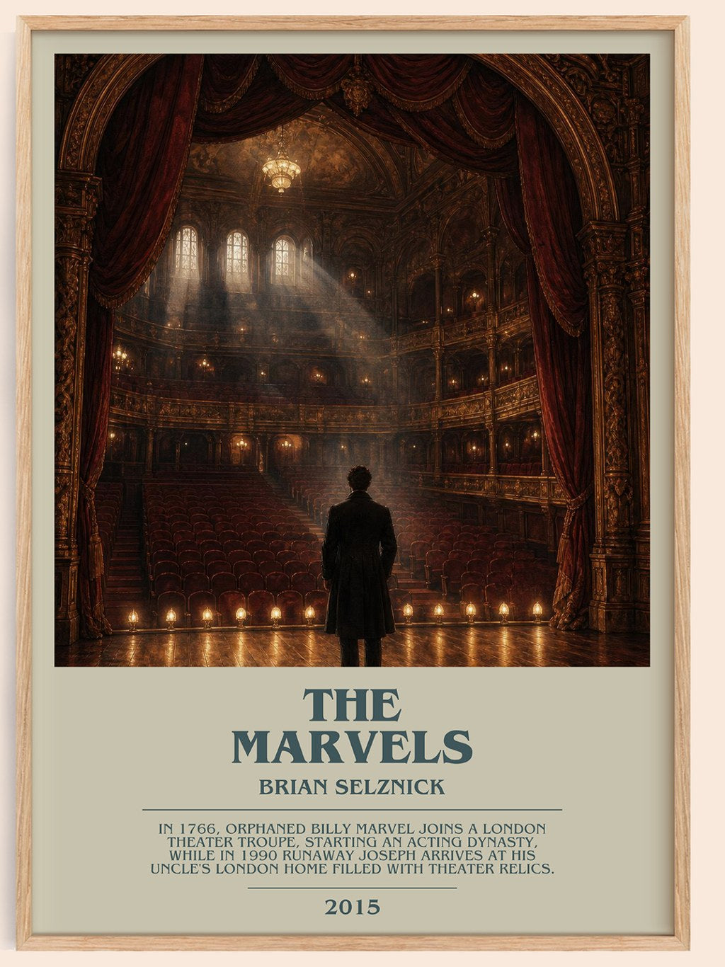 The Marvels bookish book poster by Brian Selznick – framed literary art print