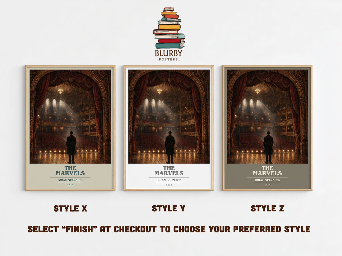 The Marvels book cover print in frame leaning in hallway – childrens wall art (mockup)