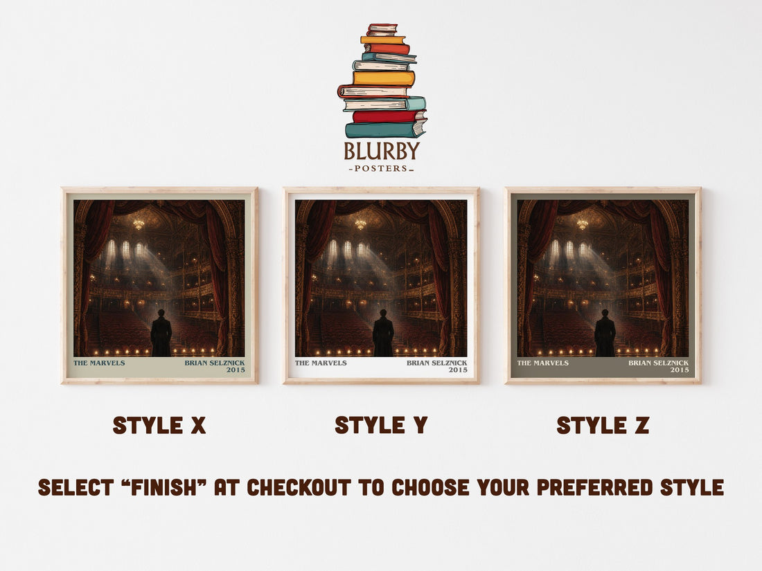 The Marvels literary print in frame leaning in hallway – childrens wall art (mockup)
