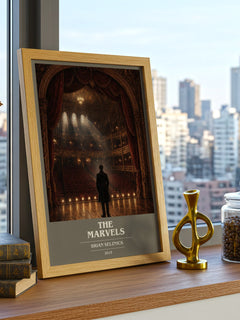 The Marvels book cover print framed by window – literary home decor