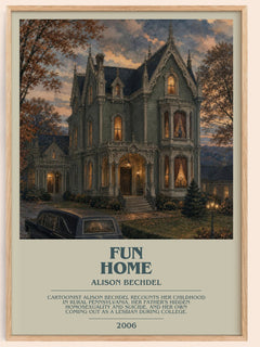 Fun Home bookish book poster by Alison Bechdel – framed literary art print