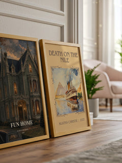 Fun Home watercolour print framed by window – literary home decor