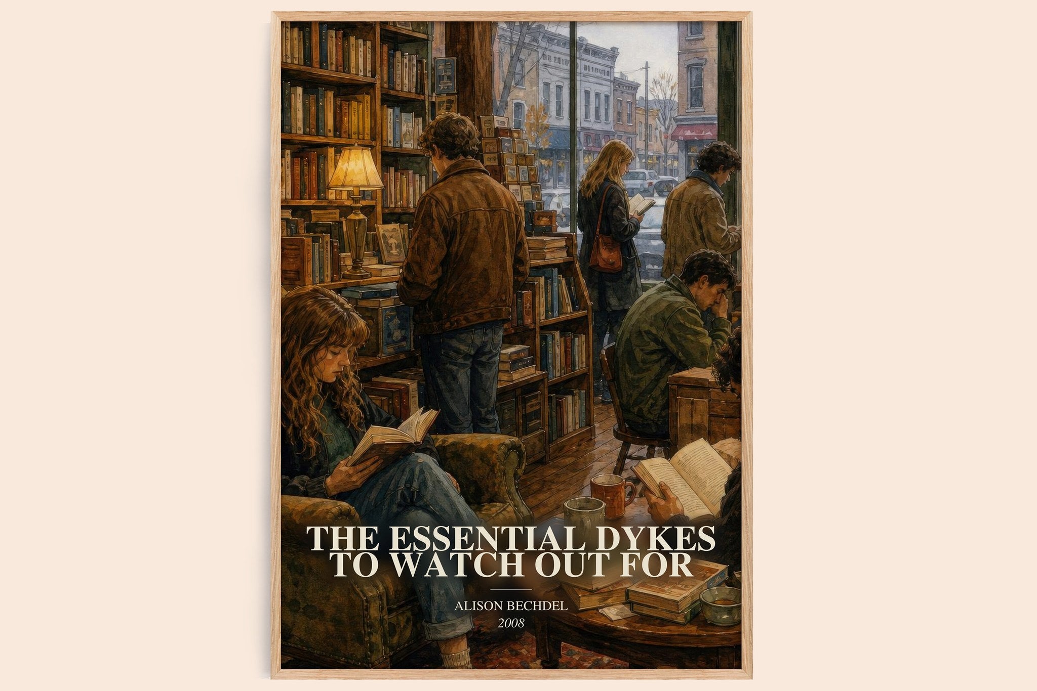 The Essential Dykes to Watch Out For Book Watercolour Illustration by Alison Bechdel