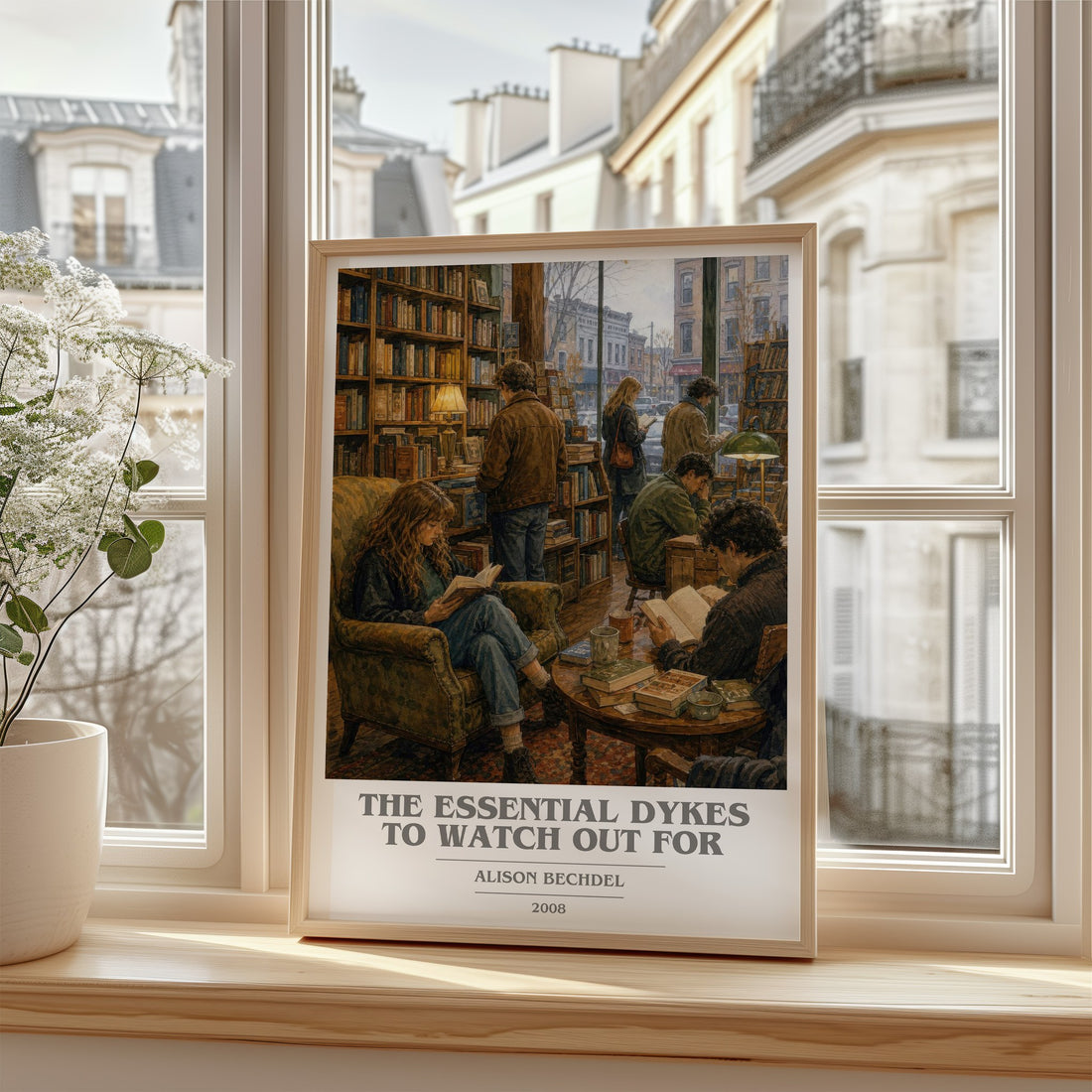 The Essential Dykes to Watch Out For book cover poster colour and style options – Alison Bechdel book art