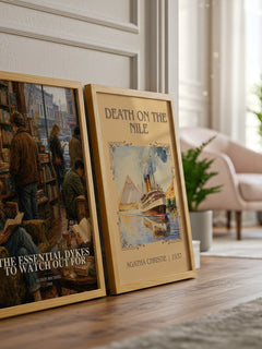 The Essential Dykes to Watch Out For watercolour print framed by window – literary home decor