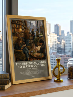 The Essential Dykes to Watch Out For bookish print framed by window – literary home decor