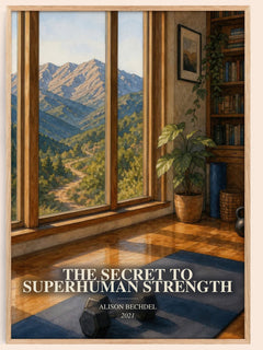 The Secret to Superhuman Strength watercolour book poster by Alison Bechdel – framed literary art print