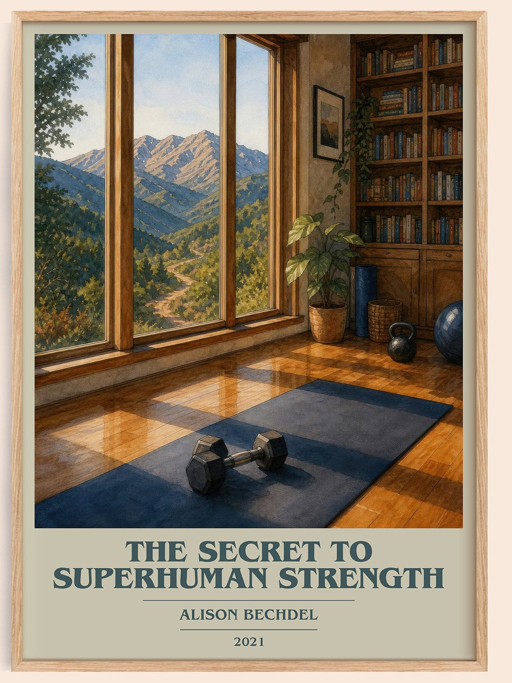 The Secret to Superhuman Strength book cover book poster by Alison Bechdel – framed literary art print