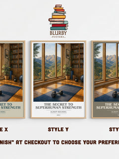 The Secret to Superhuman Strength book cover print in frame leaning in hallway – memoir wall art
