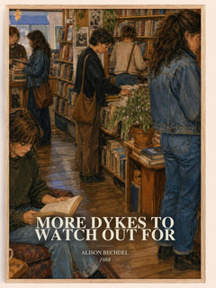 More dykes to watch out for watercolour book poster by Alison Bechdel – framed literary art print