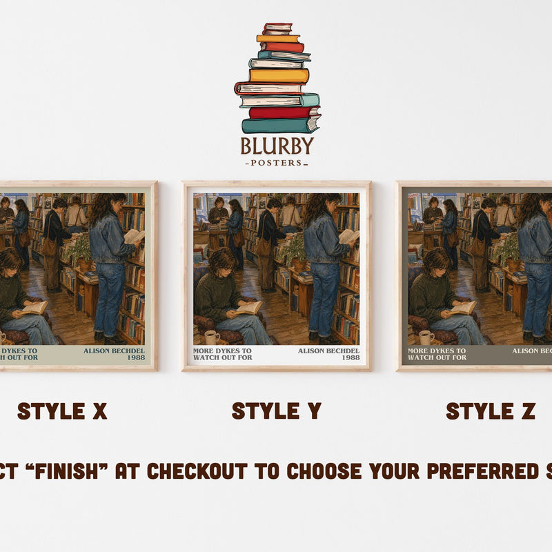More dykes to watch out for literary print in frame leaning in hallway – non fiction wall art