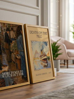 More dykes to watch out for watercolour print framed by window – literary home decor