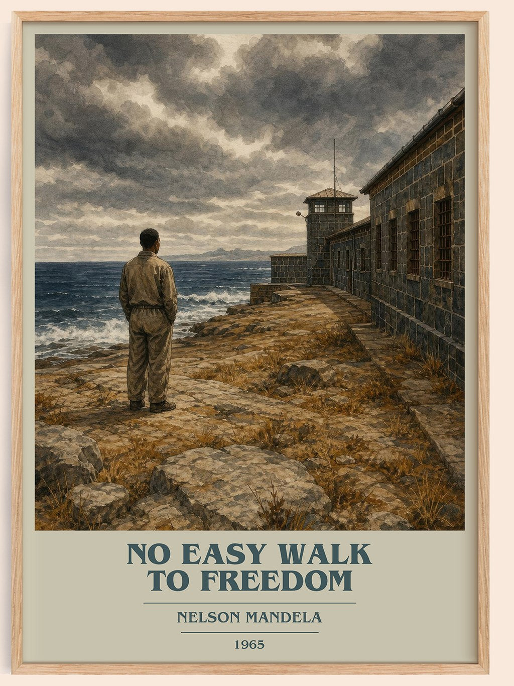 No Easy Walk to Freedom book cover book poster by Nelson Mandela – framed literary art print