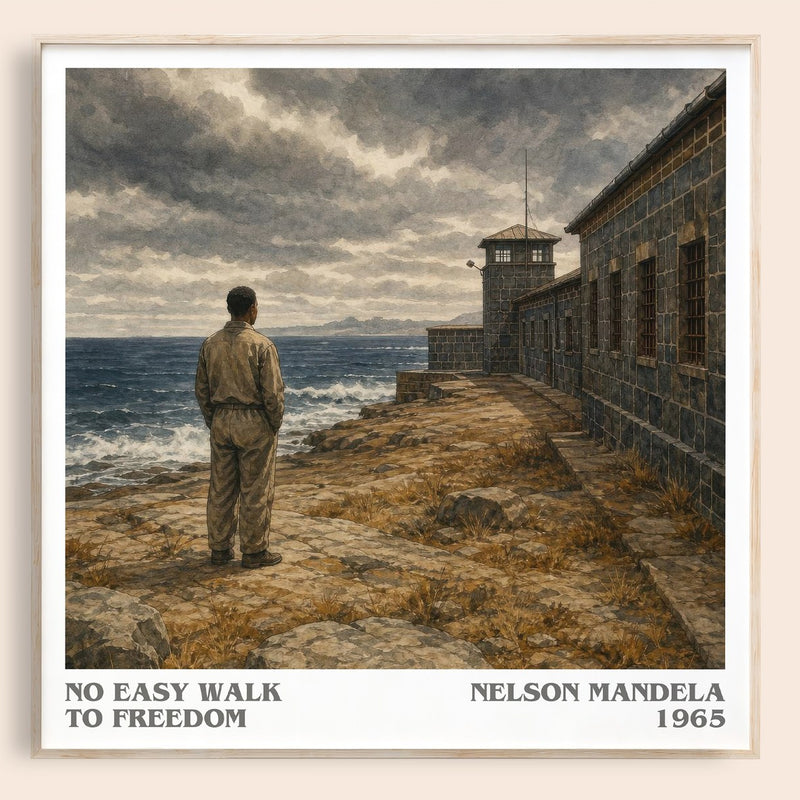 No Easy Walk to Freedom literary book poster by Nelson Mandela – framed literary art print