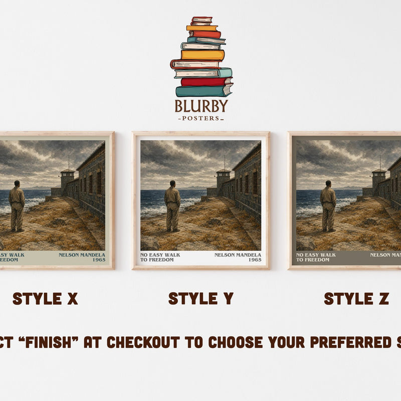 No Easy Walk to Freedom literary print in frame leaning in hallway – memoir wall art