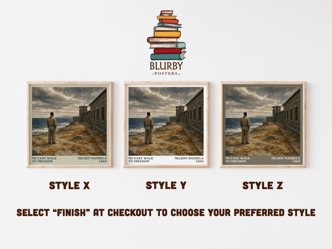 No Easy Walk to Freedom literary print in frame leaning in hallway – memoir wall art (mockup)