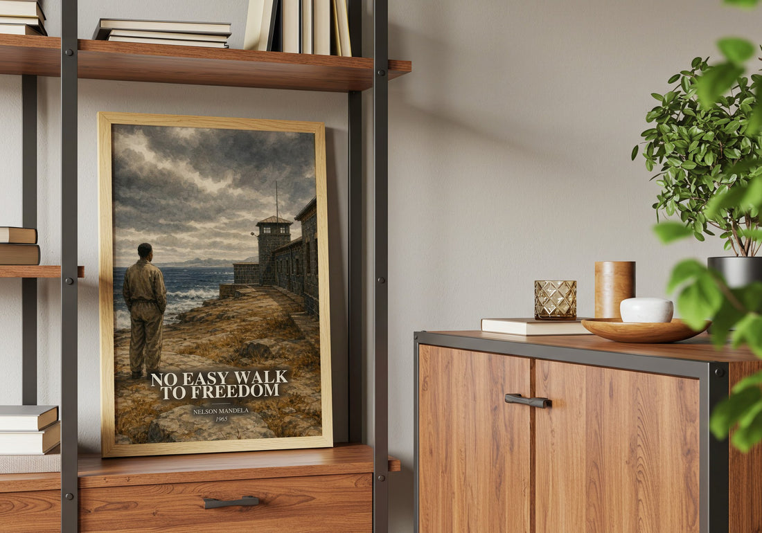 No Easy Walk to Freedom book watercolour illustration paper finish options – matte satin gloss