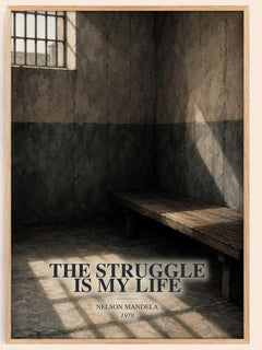 The Struggle Is My Life watercolour book poster by Nelson Mandela – framed literary art print