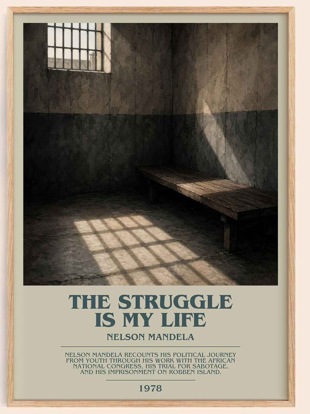 The Struggle Is My Life bookish book poster by Nelson Mandela – framed literary art print