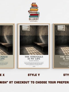 The Struggle Is My Life bookish print in frame leaning in hallway – memoir wall art