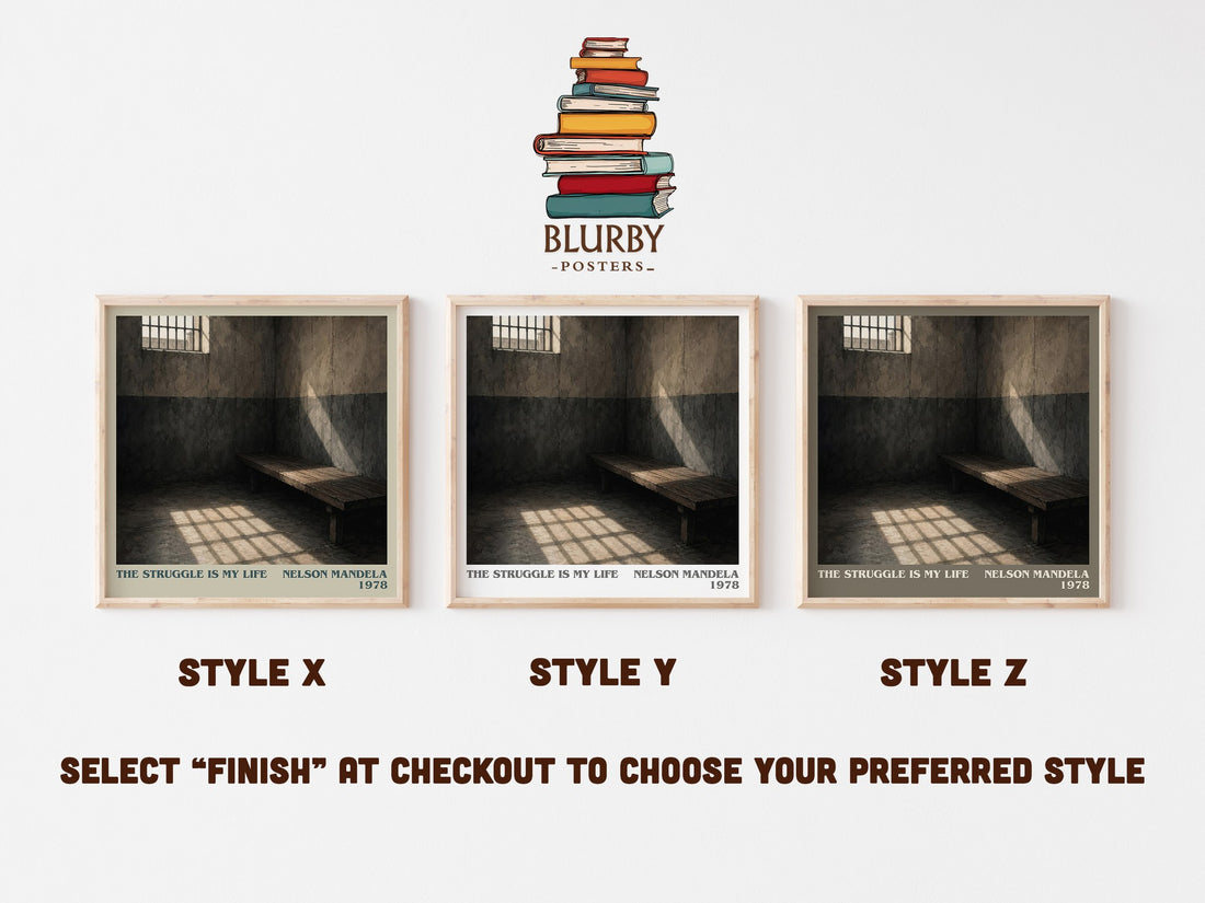 The Struggle Is My Life literary print in frame leaning in hallway – memoir wall art (mockup)