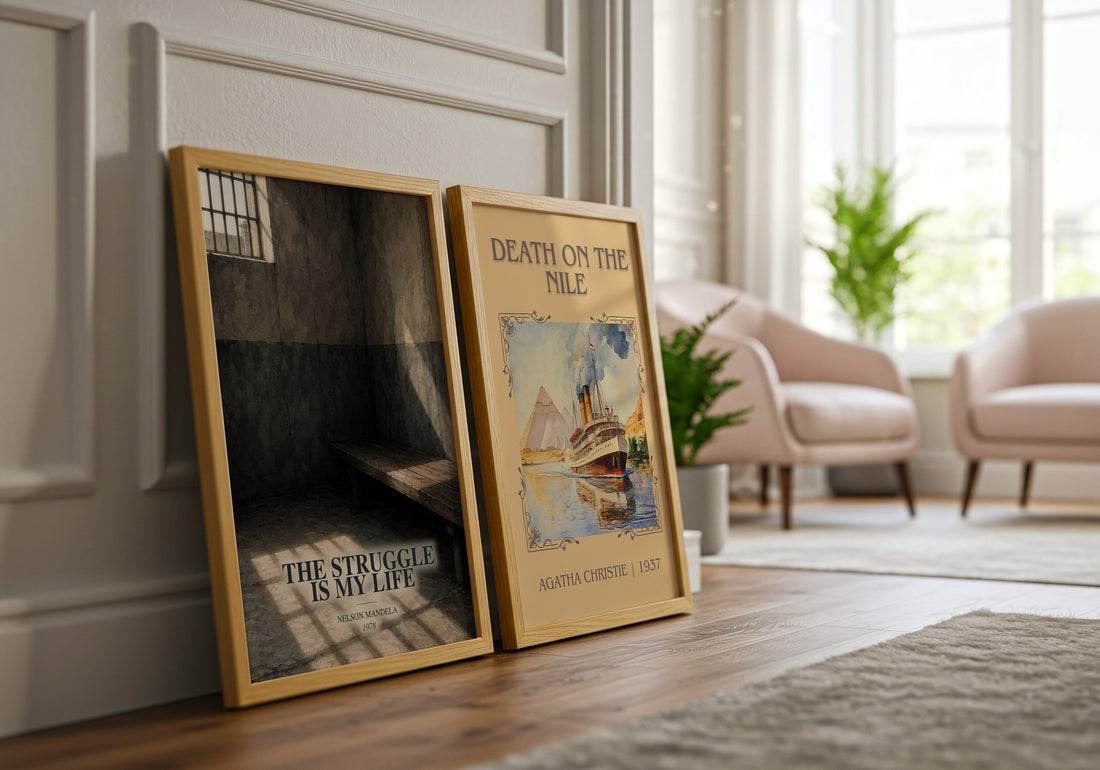 The Struggle Is My Life watercolour print framed by window – literary home decor
