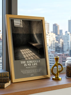 The Struggle Is My Life bookish print framed by window – literary home decor