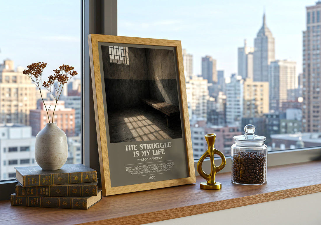 The Struggle Is My Life bookish print framed by window – literary home decor