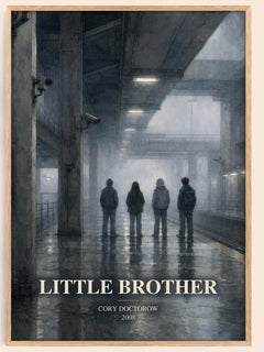 Little Brother watercolour book poster by Cory Doctorow – framed literary art print