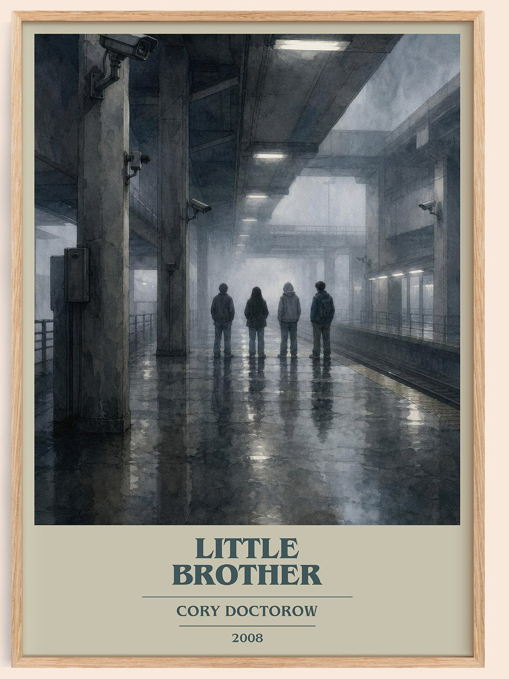 Little Brother book cover book poster by Cory Doctorow – framed literary art print