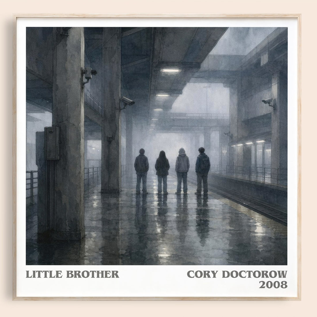 Little Brother literary book poster by Cory Doctorow – framed literary art print