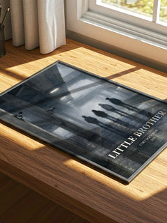 Little Brother watercolour book poster framed on wall – young adult wall art