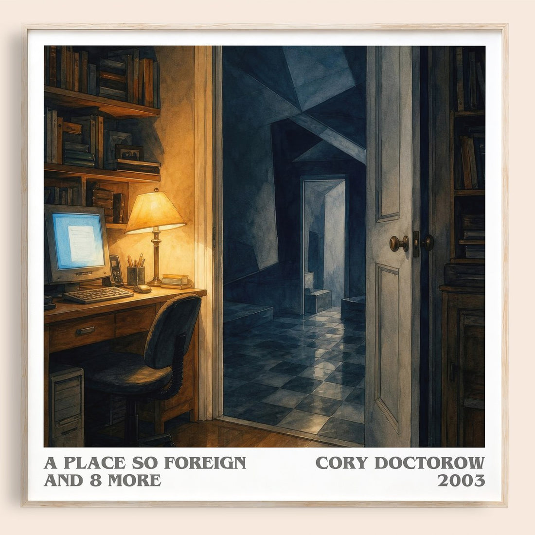A Place So Foreign and 8 More literary book poster by Cory Doctorow – framed literary art print