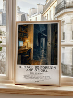 A Place So Foreign and 8 More bookish poster colour and style options – Cory Doctorow book art
