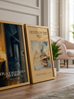 A Place So Foreign and 8 More watercolour print framed by window – literary home decor