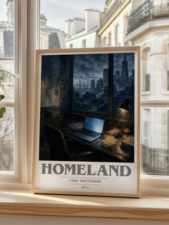 Homeland book cover poster colour and style options – Cory Doctorow book art
