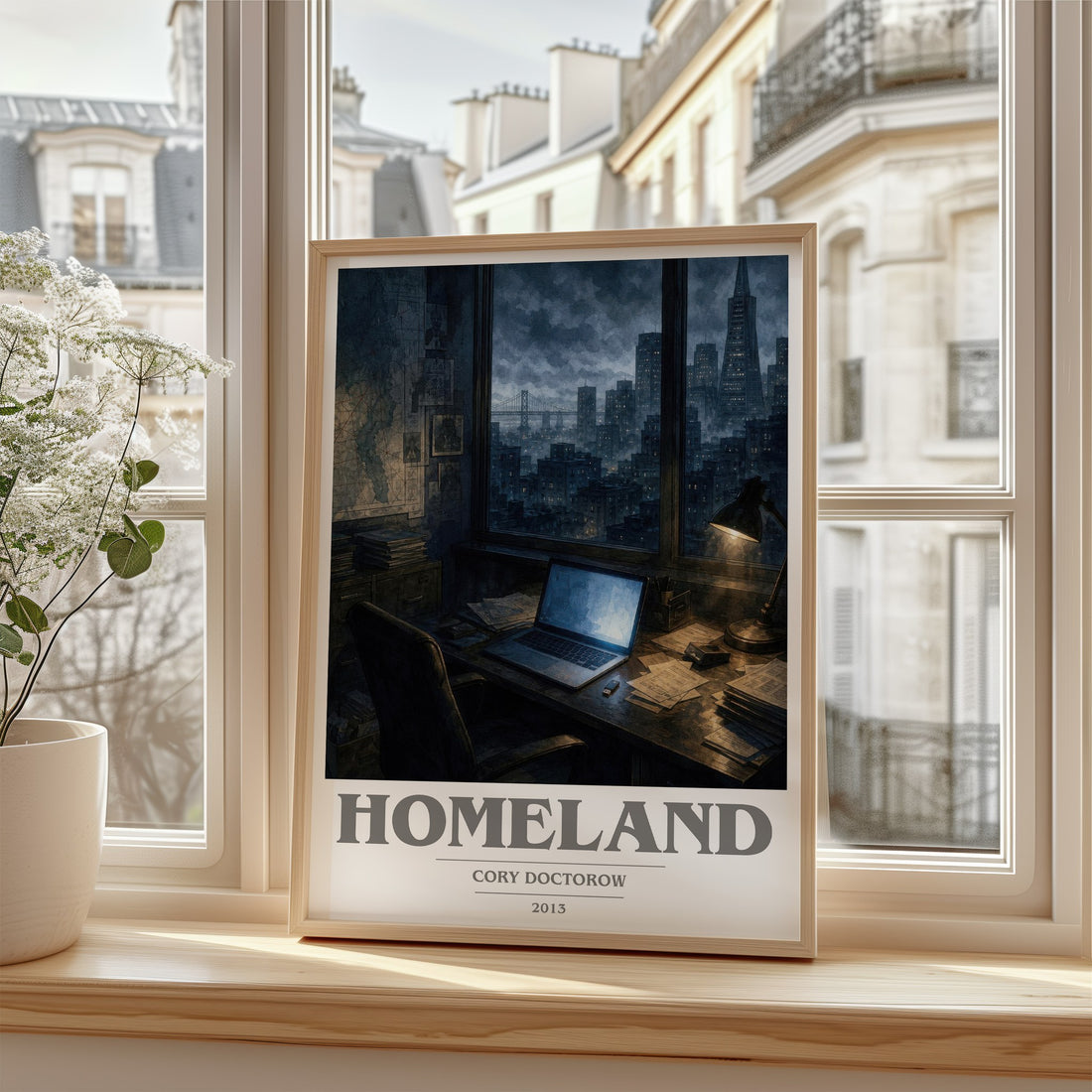 Homeland book cover poster colour and style options – Cory Doctorow book art