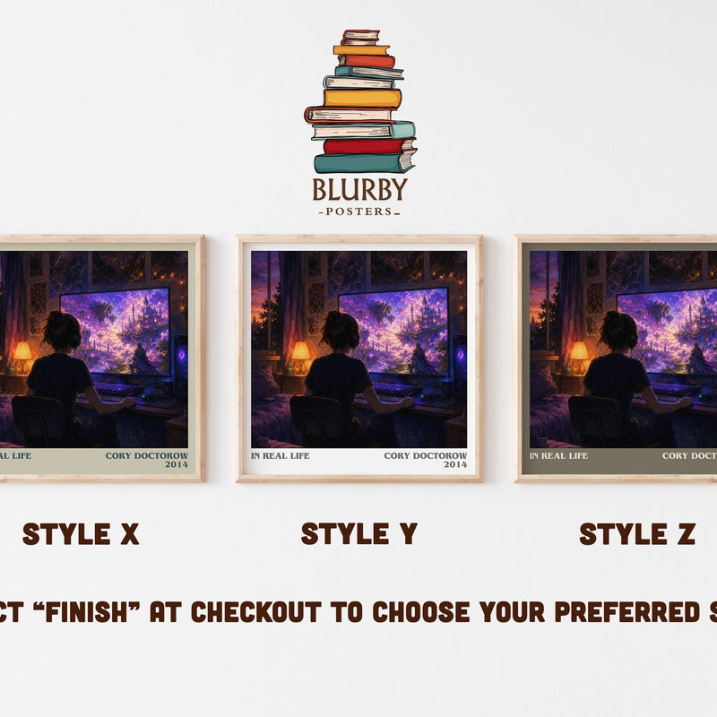 In Real Life literary print in frame leaning in hallway – young adult wall art