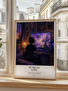 In Real Life book cover poster colour and style options – Cory Doctorow book art