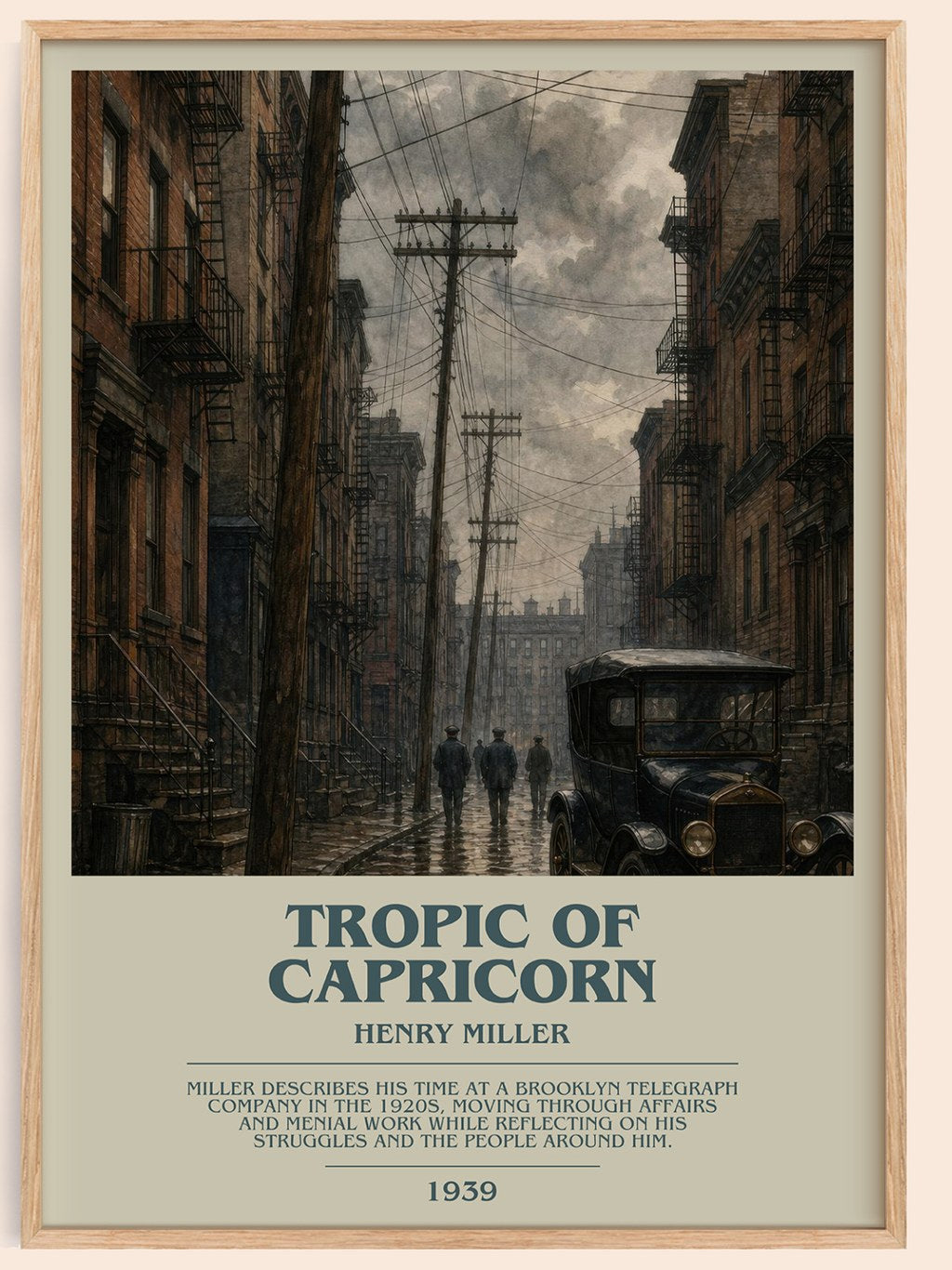 Tropic of Capricorn bookish book poster by Henry Miller – framed literary art print