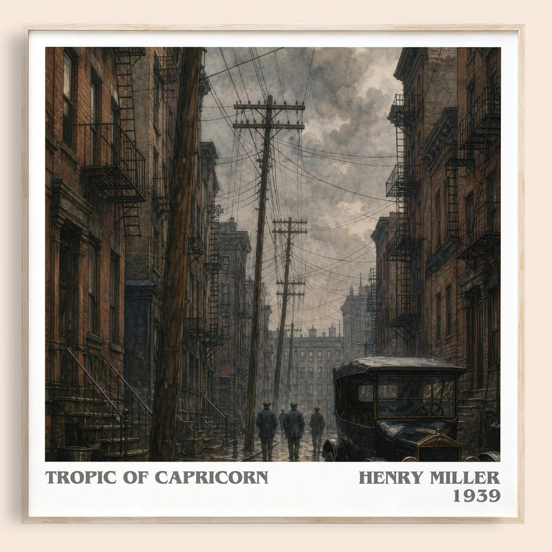 Tropic of Capricorn literary book poster by Henry Miller – framed literary art print