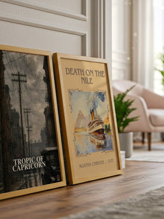 Tropic of Capricorn watercolour print framed by window – literary home decor