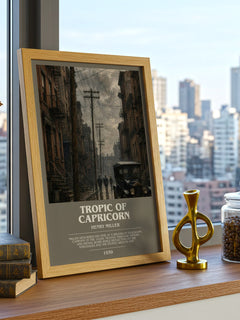 Tropic of Capricorn bookish print framed by window – literary home decor