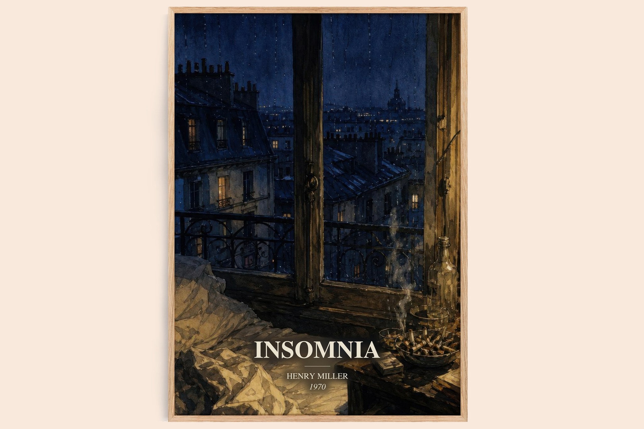 Insomnia Book Watercolour Illustration by Henry Miller